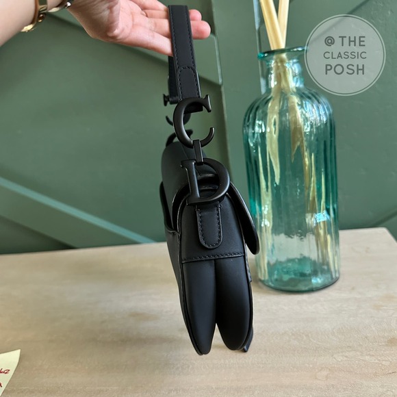 EUC Dior Saddle Mini Ultra Matte So Black Shoulder Bag (NO STRAP) - Picture 8 of 11